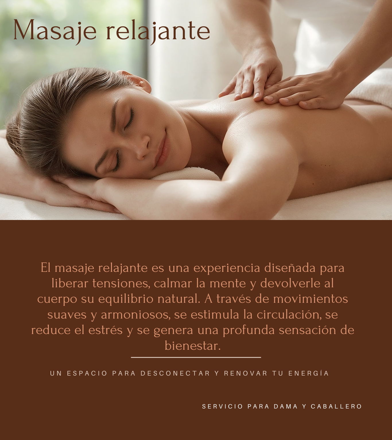 Espacio de masaje relajante